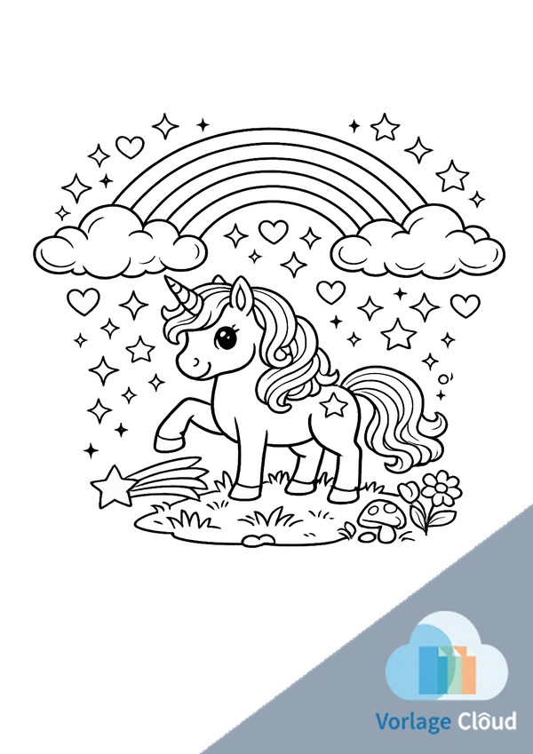 inhorn regenbogen ausmalbild