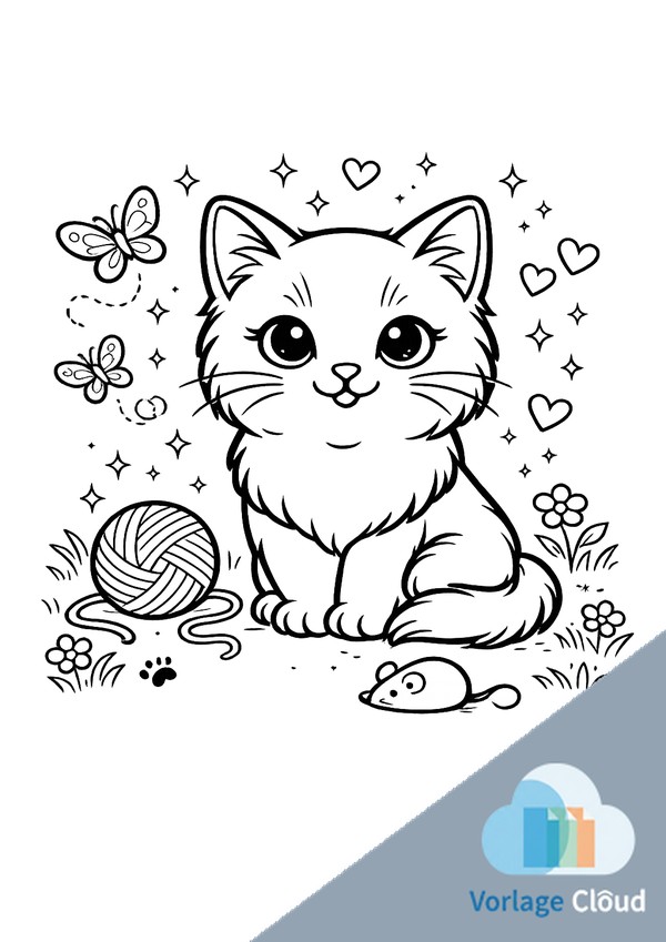 katze zum ausmalen kostenlos