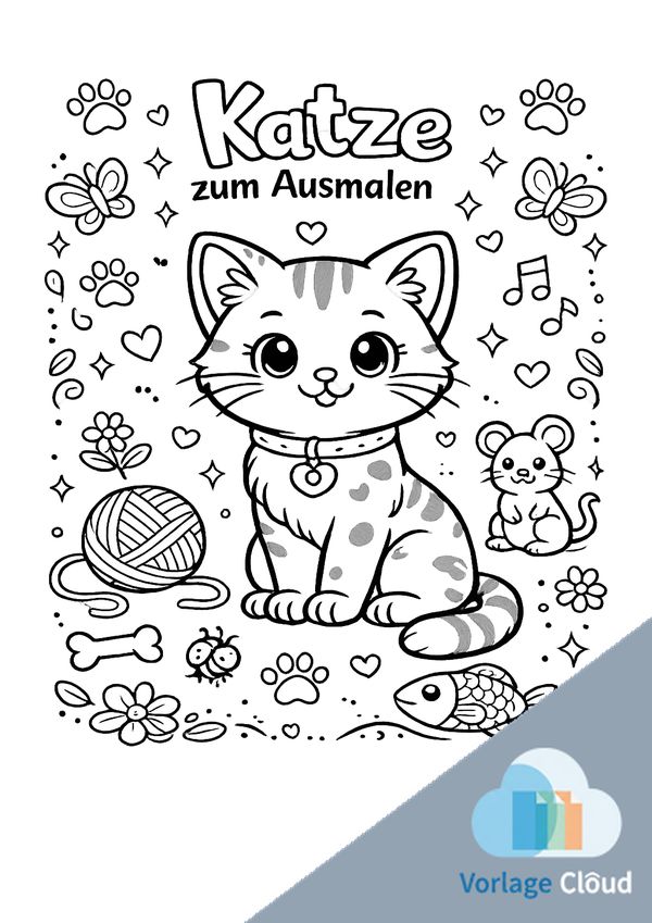 katzen zum ausmalen