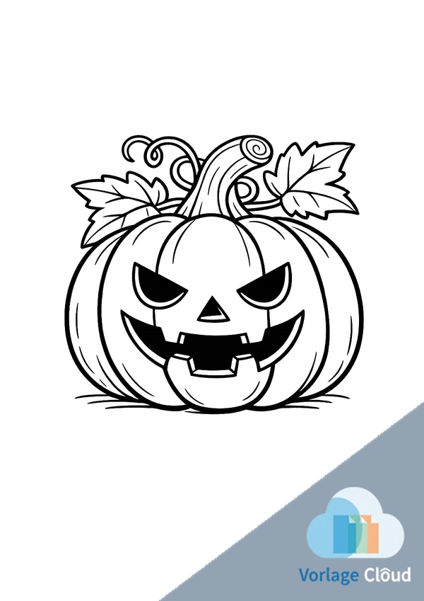 malvorlage halloween kürbis
