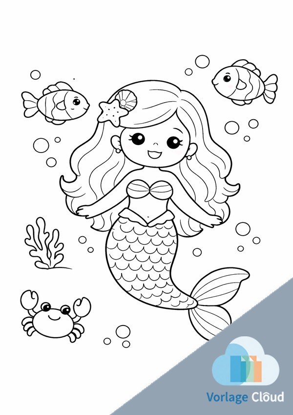 meerjungfrau ausmalbild
