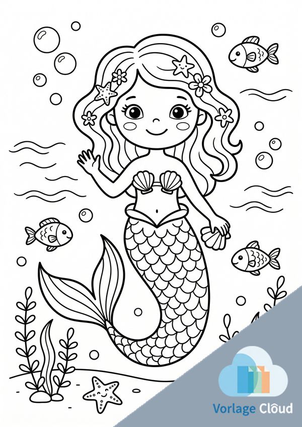 meerjungfrau ausmalbild zum ausdrucken