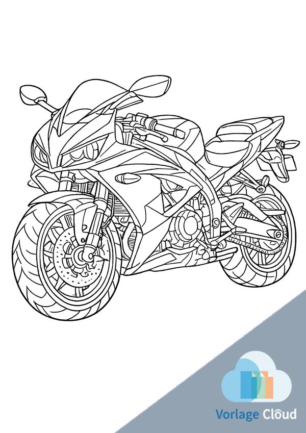 motorrad ausmalbild