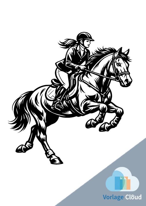 pferd mit reiterin ausmalbild