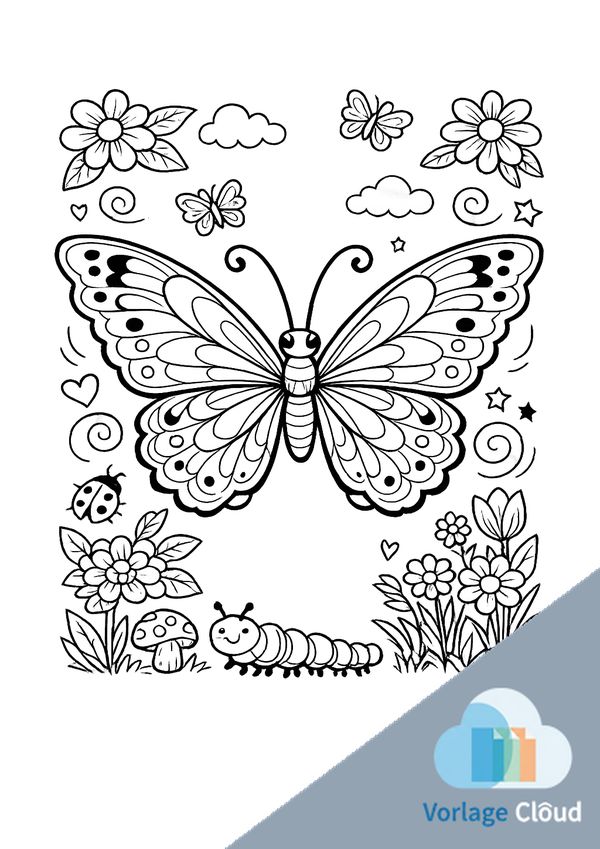 schmetterling ausmailbild zum ausdrucken