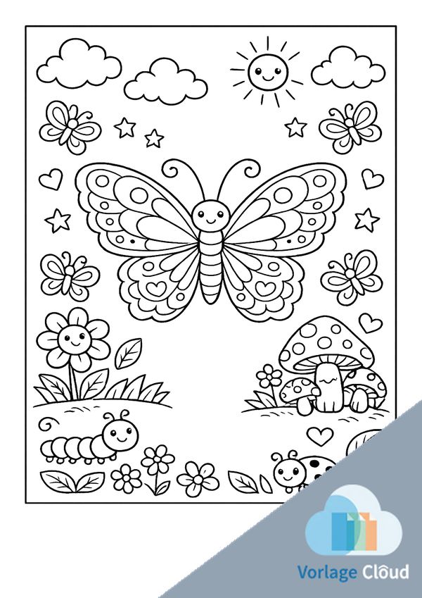 schmetterling zum ausmalen gratis