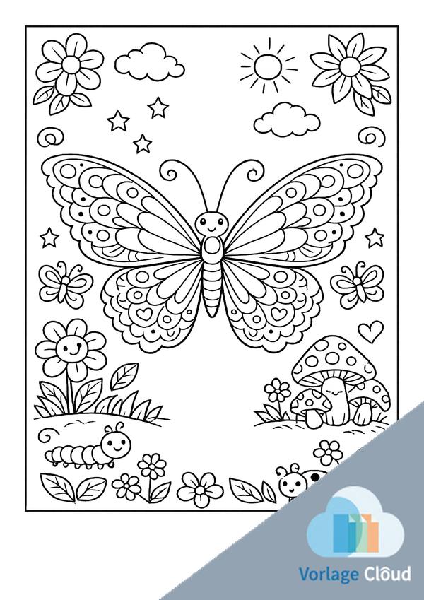 schmetterling zum ausmalen