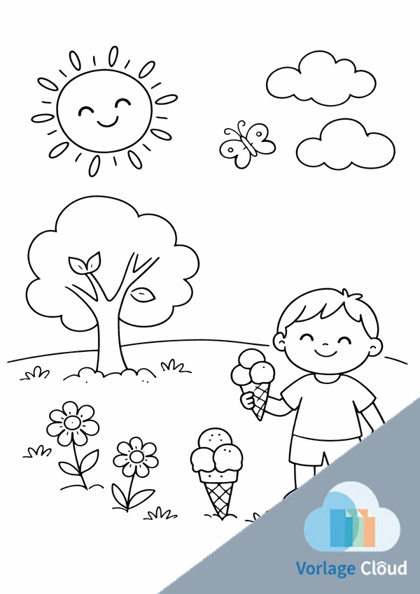 sommer bilder ausmalen