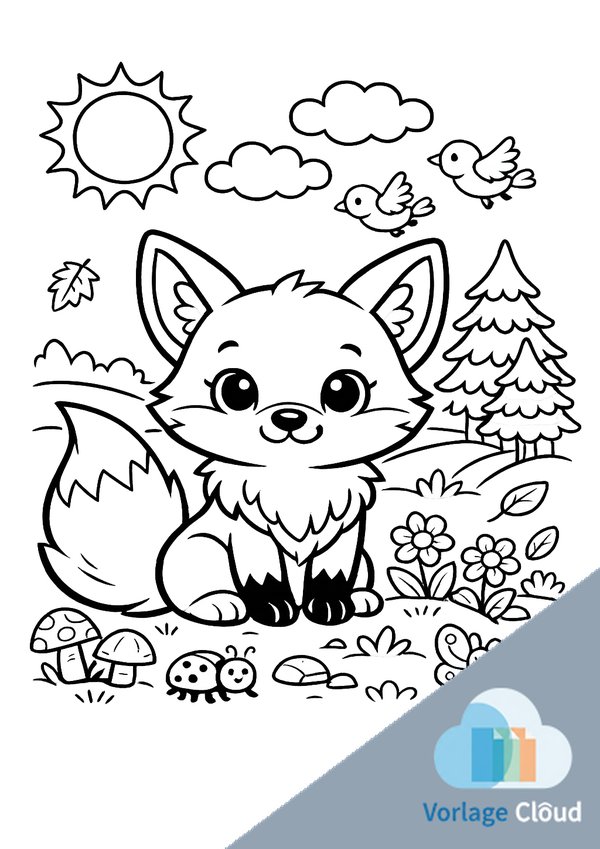 süss fuchs ausmalbild