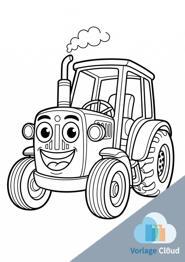traktor ausmalbild einfach