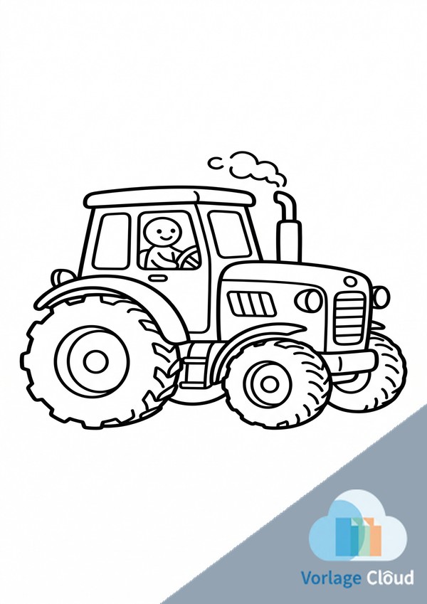 traktor ausmalbild einfach zum ausmalen