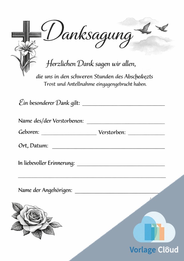 trauer dankeskarten