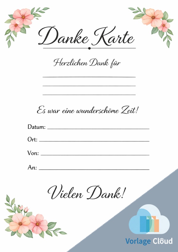 vielen dank karte zum ausdrucken