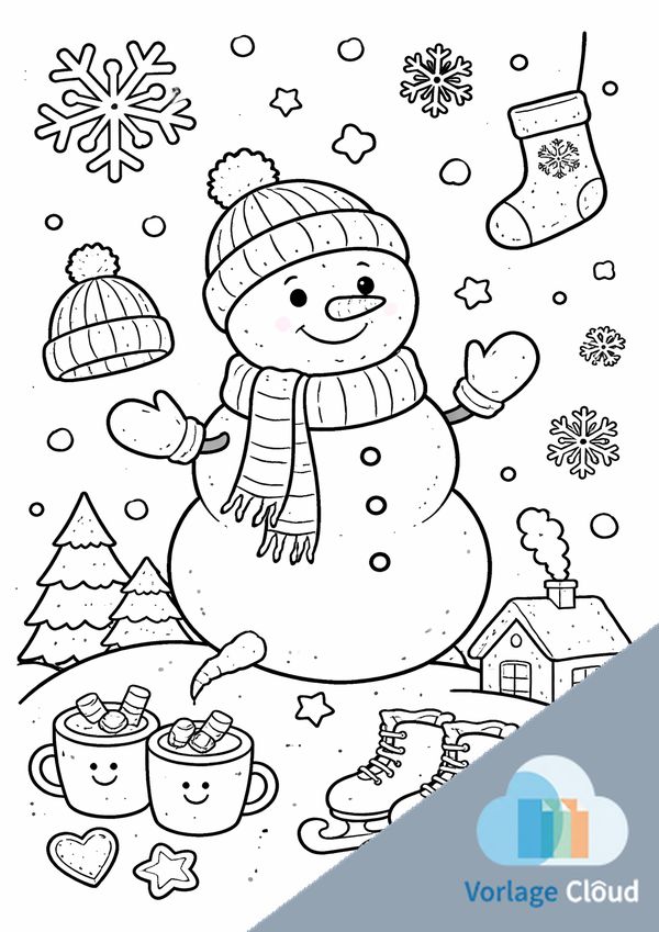 winterbild zum ausmalen