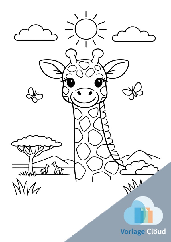 ausmalbilder kostenlos giraffe