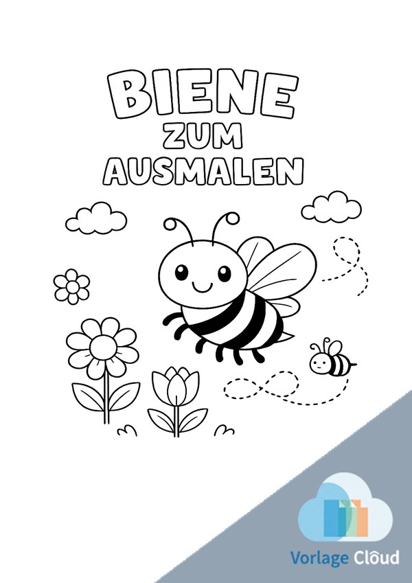 biene ausmalbild einfach ausdrucken