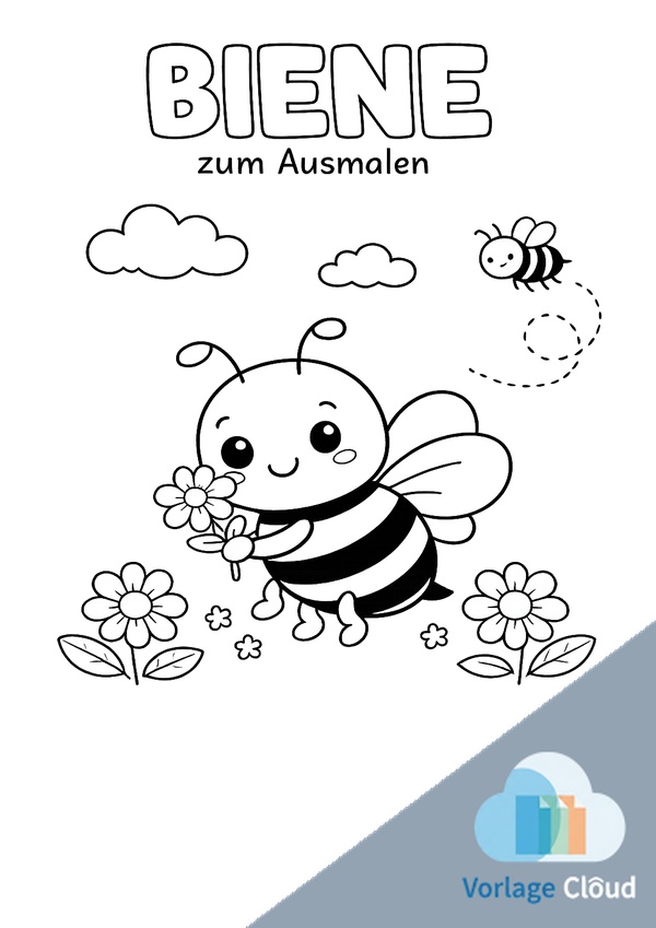 biene ausmalbild einfach