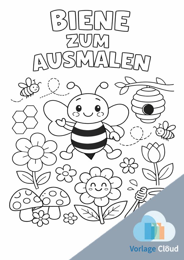 biene ausmalbild leicht