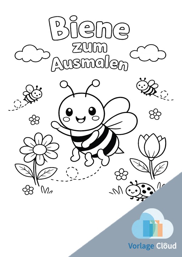 biene zum ausmalen kostenlos