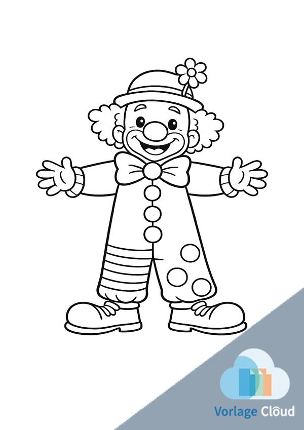 clown ausmalbild einfach