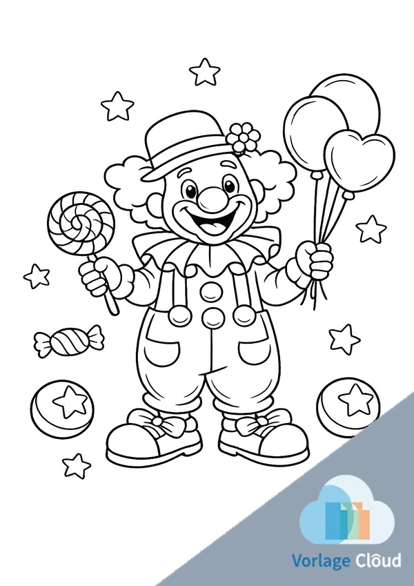 clown ausmalbild