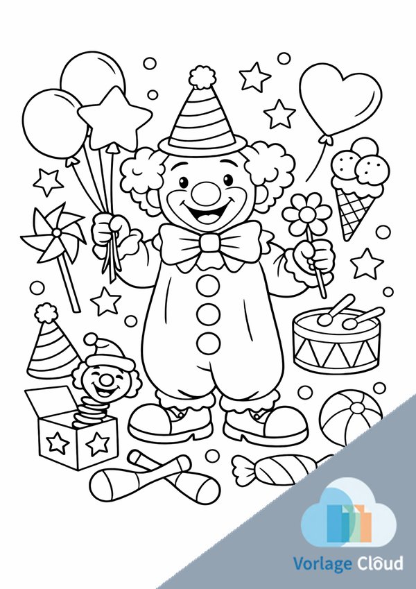 clown ausmalbilder kostenlos