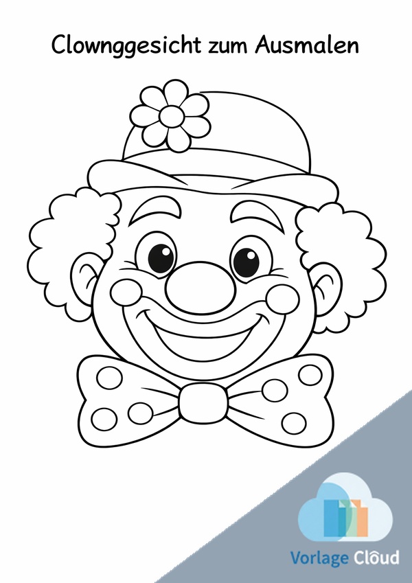 clowngesicht zum ausmalen