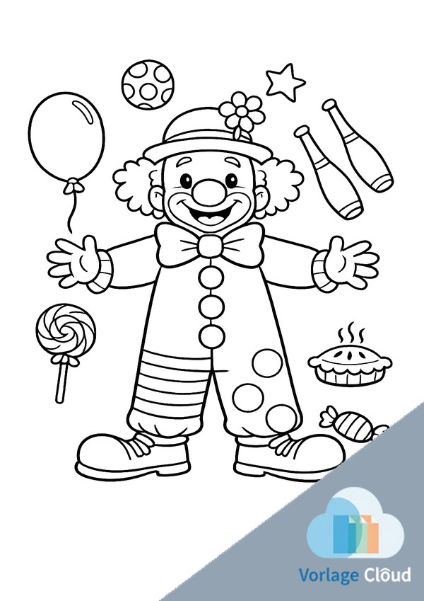clowns zum ausmalen