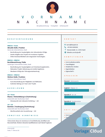 cv vorlage word kostenlos