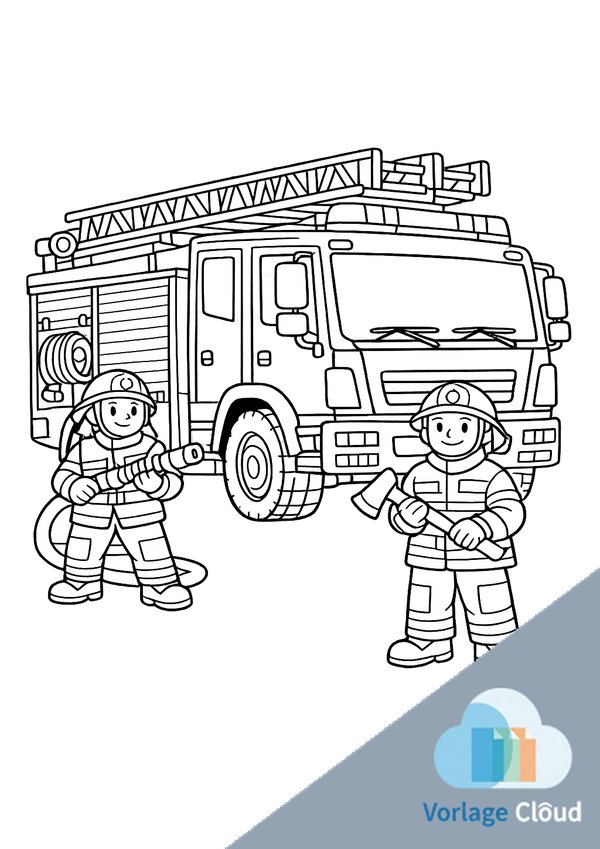 feuerwehrauto ausmalbild einfach