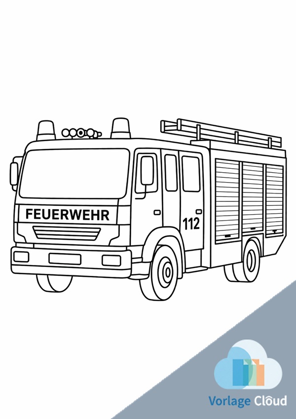 feuerwehrauto ausmalbild