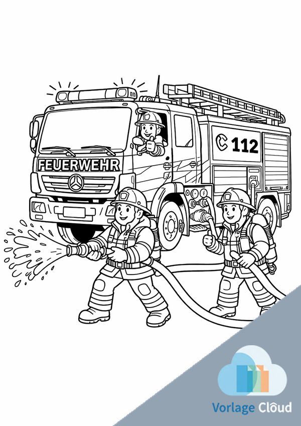 feuerwehrautos zum ausmalen