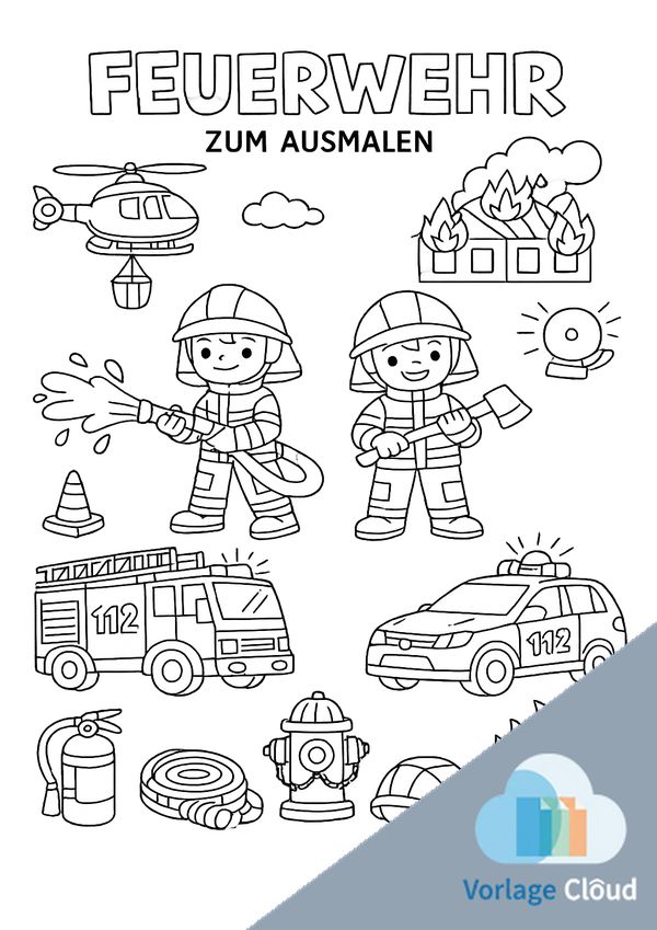 feuerwehrwache ausmalbild
