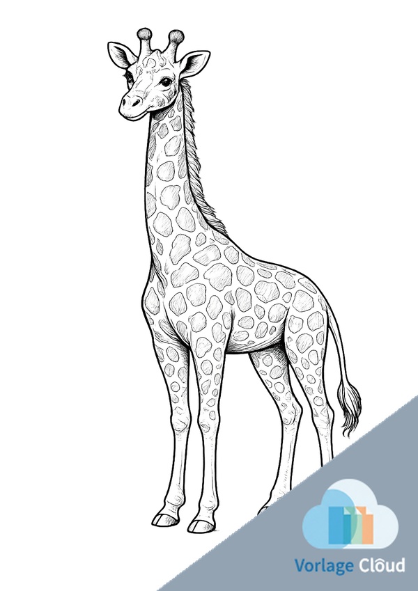 giraffe ausmalbild
