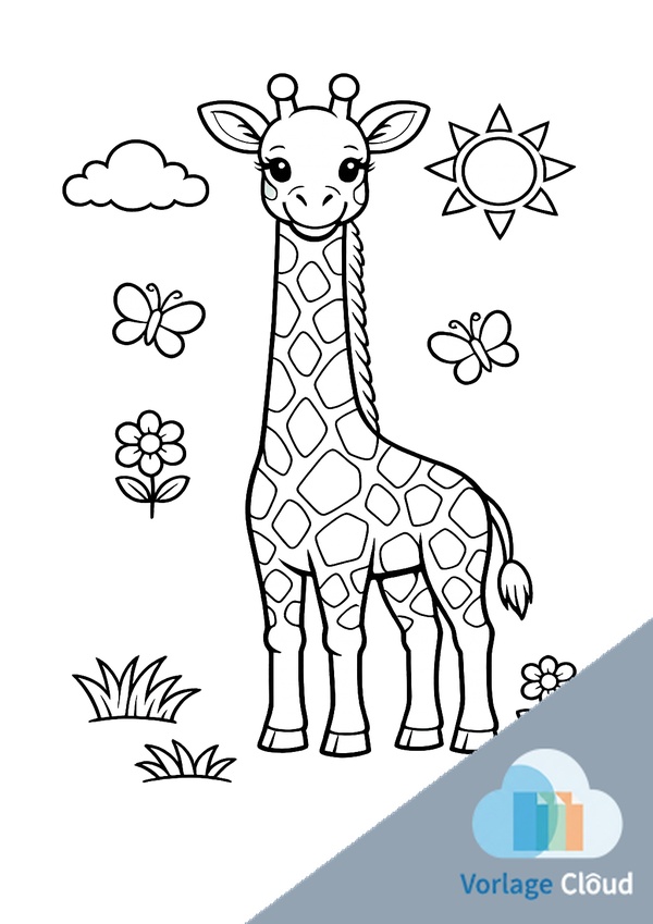 giraffe malen vorlage