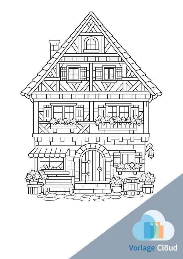 haus ausmalbild