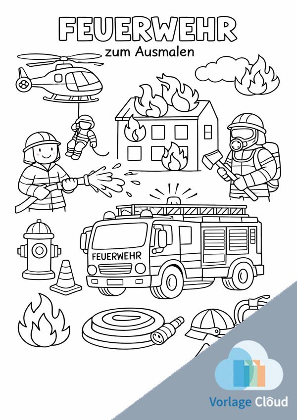 kindergarten feuerwehr ausmalbilder kostenlos