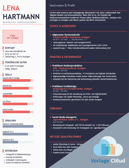 Lebenslauf Für Uni Bewerbung