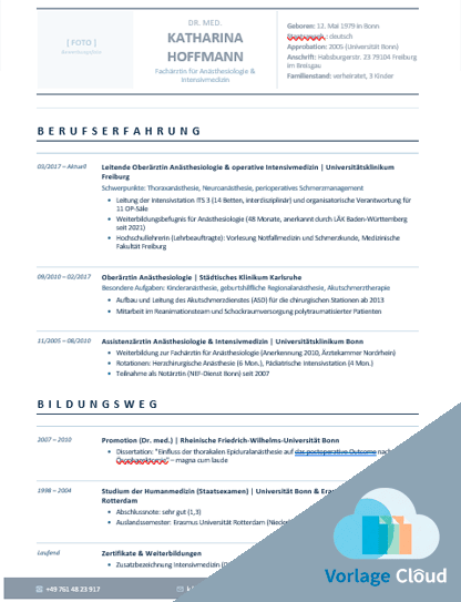 lebenslauf medizinstudent