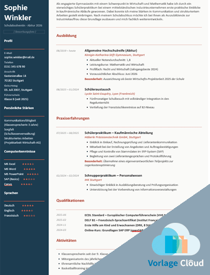 lebenslauf mit ausbildung