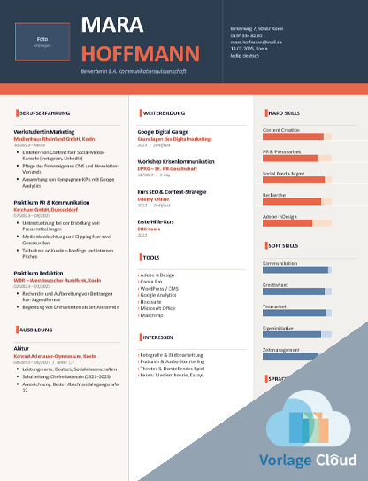 lebenslauf vorlage studium kostenlos