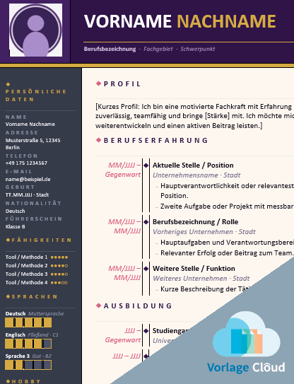 Lebenslauf Vorlage Word Gratis