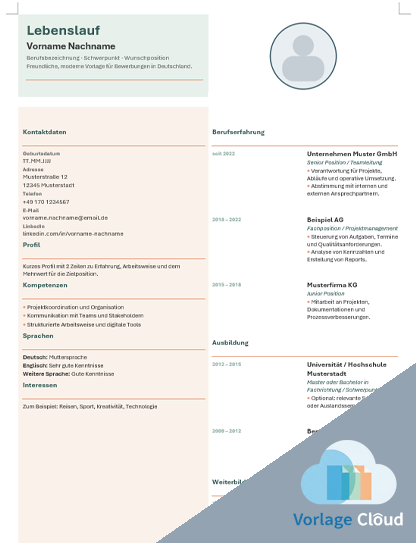 lebenslauf vorlagen word