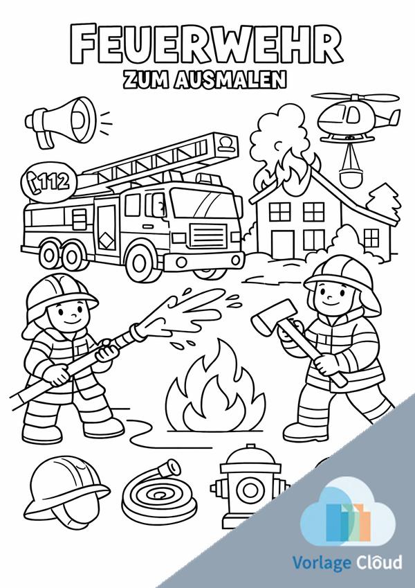 malvorlagen feuerwehr