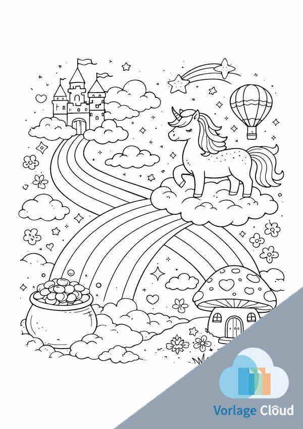 regenbogen ausmalbild pdf