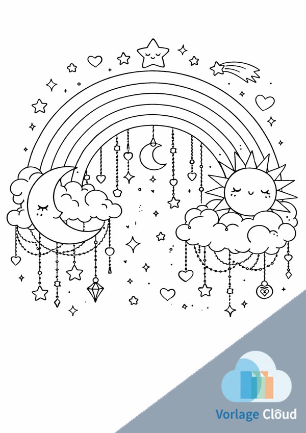 regenbogen ausmalbilder zum ausdrucken