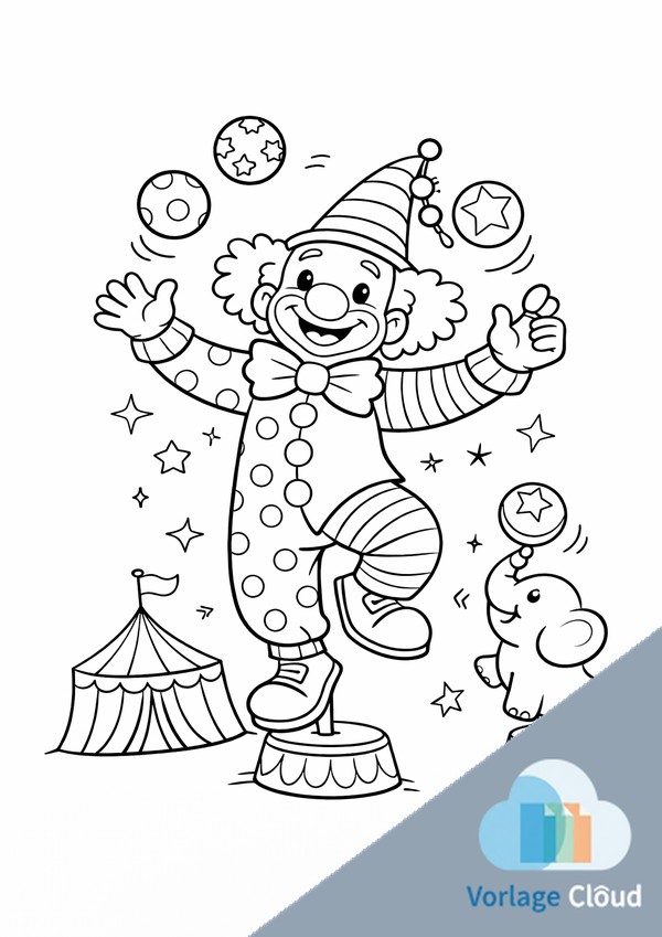 schöne clown ausmalbilder