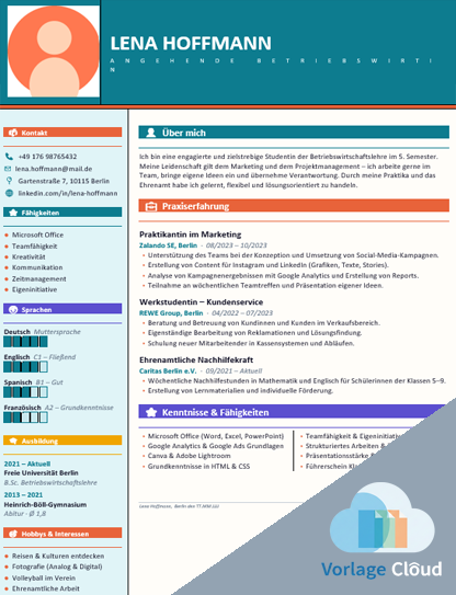 tabellarischer lebenslauf fur studium