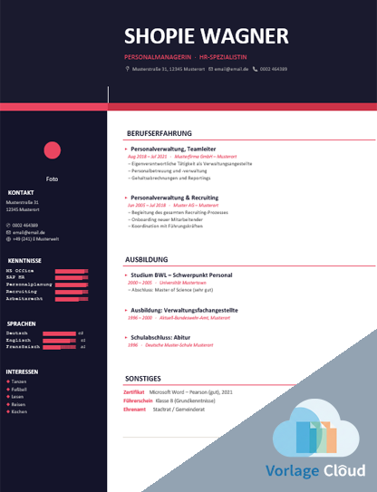 tabellarischer lebenslauf vorlage kostenlos