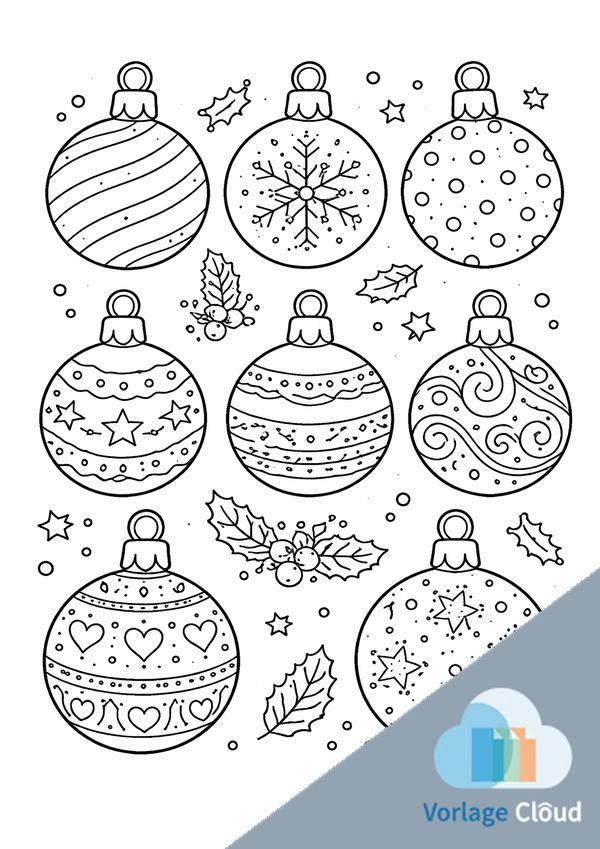 weihnachtskugel ausmalbild